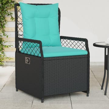 vidaXL Liggende tuinstoelen 2 stuks zwart polyrotan, Tuin en Terras, Tuinstoelen, Verzenden, Nieuw