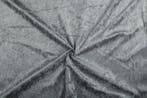 Crushed velvet antraciet stof - 10m rol - Velours stretch, Hobby en Vrije tijd, Verzenden, Nieuw