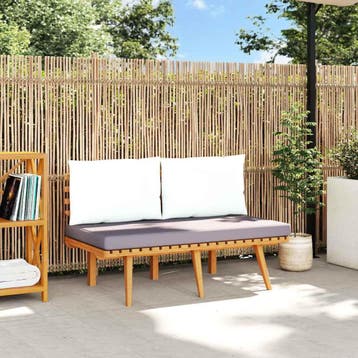 vidaXL Tuinbank met kussens 115 cm massief acaciahout, Verzenden, Nieuw