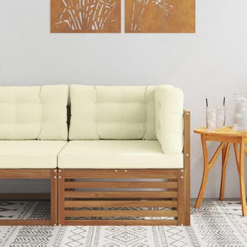 vidaXL Outdoor Hoekbank Massief Acacia Hout Naturel, Verzenden, Nieuw
