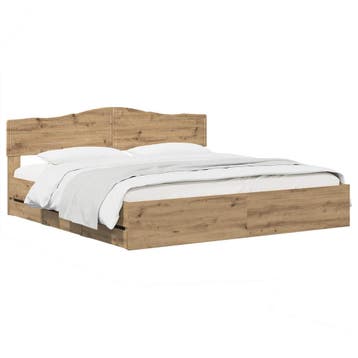 vidaXL Bed Frame with Storage and Headboard Artisan Oak 180, Verzenden, Nieuw