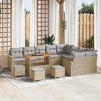 vidaXL Tuinbank Set 13 pcs Beige poly rattan, Verzenden, Nieuw