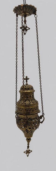 Godslamp - Brons, Messing, Glas, Antiquités & Art, Art | Art non-occidental