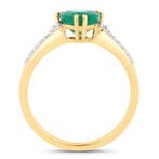 Bague - 14 carats Or jaune - 1.27ct. tw. Émeraude - Diamant, Handtassen en Accessoires, Ringen, Nieuw