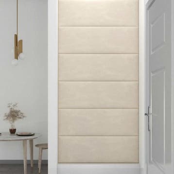 vidaXL Wand Hoofdbord 12 st Crèmekleurig Fluweel, Verzenden