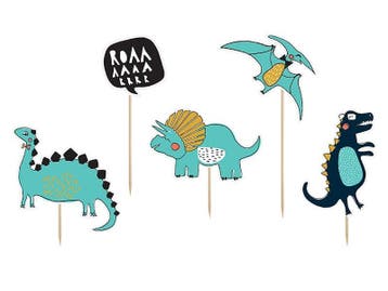 Caketopper Dinosaurs 20cm 5st, Verzenden, Nieuw