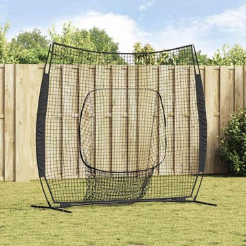 vidaXL Honkbaloefennet Zwart 250 x 106 x 209 cm Polyester, Sport en Fitness, Honkbal en Softbal, Verzenden, Nieuw
