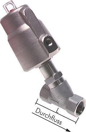 G1-1/4 PTFE 25bar NC Vanne à siège incline Acier, Verzenden