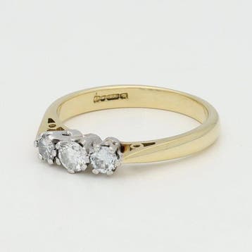 Bague - 18 carats Or jaune, Or blanc Diamant (Naturelle), Nieuw