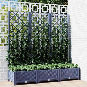 vidaXL Plantenbak met latwerk 120x40x121,5 cm polypropeen, Verzenden