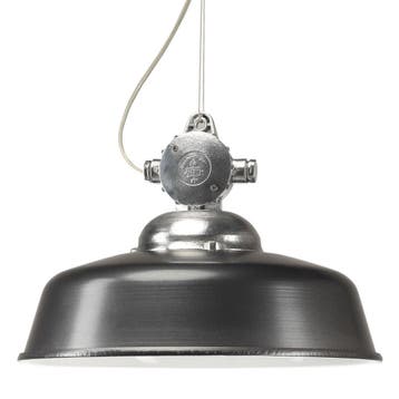 Retro & vintage Hanglamp aan ketting Detroit Industrie alumi, Verzenden