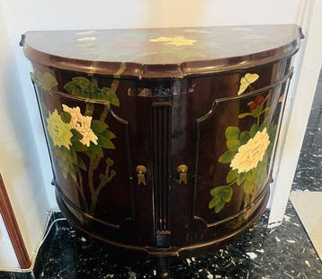 Armoire - Bois, Laiton laqué - Chine - demi-lune laquée
