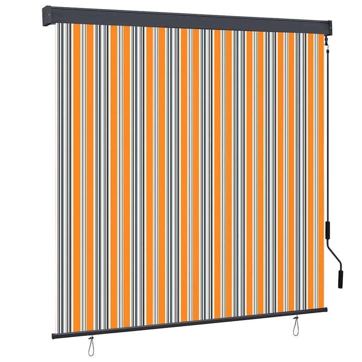 vidaXL Rolgordijn Geel en Blauw 180 x 250 cm Stof en, Maison & Meubles, Ameublement | Rideaux & Stores à lamelles, Envoi