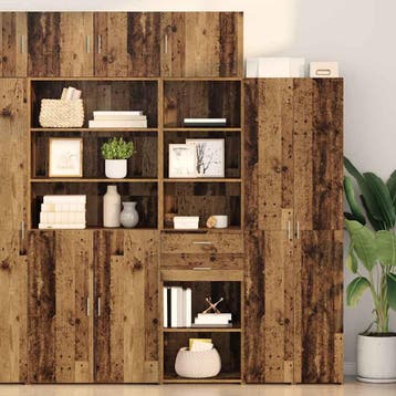 vidaXL Highboard Oud Hout 50 x 42,5 x 225 cm Bewerkt hout, Verzenden