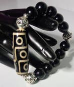 Exquise Agatha DZI Tibétaine 9 yeux 100% naturel, force et