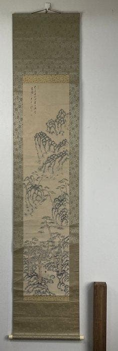 Gesigneerde Pine & Crane hangende rol, met bottenuiteinden -