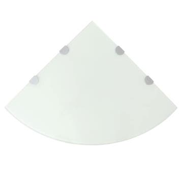 vidaXL Hoekschap met chromen dragers wit 45x45 cm glas, Verzenden, Nieuw
