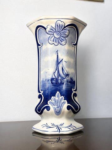 Delft, Plateelbakkerij - Vaas - Keramiek, Antiek en Kunst
