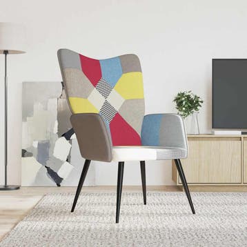 vidaXL Relaxstoel patchwork stof, Maison & Meubles, Fauteuils, Verzenden