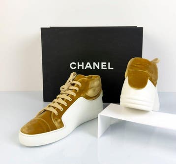 Chanel - White Rubber / Velvet CC - High-top sneakers -, Nieuw