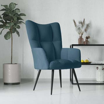 vidaXL Relaxstoel fluweel blauw, Verzenden, Nieuw