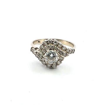 Ring - 18 karaat Witgoud - 0.85ct. tw. Diamant (Natuurlijk)
