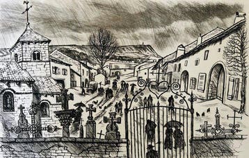 André Jacquemin (1904-1992) - Village près de Sion -, Antiquités & Art