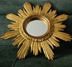 Miroir mural- Miroir mural doré à motif soleil rayonnant -