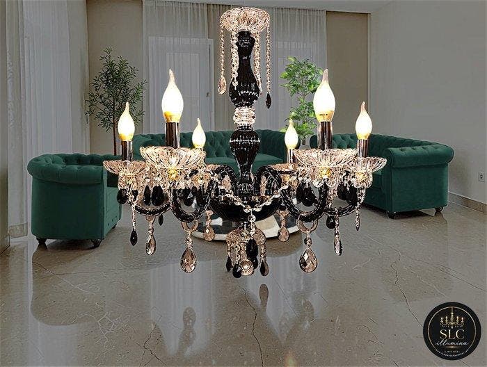 SLC Illumina - MG - Plafondlamp - Jo Black 6Luci - Glas,, Antiek en Kunst, Kunst | Designobjecten