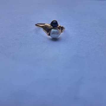 Bague - 18 carats Or jaune Perle - Perle, Bijoux, Sacs & Beauté, Bagues