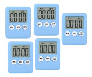 Set van 5 digitale timers, kookwekkers, alarmklokken babybl, Doe-het-zelf en Bouw, Verzenden, Nieuw