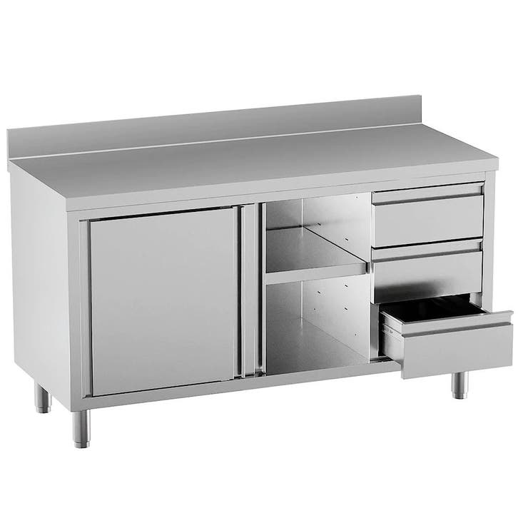 Werkbank | STANDARD LINE EVO | RVS | Schuifdeuren + Laden, Zakelijke goederen, Horeca | Keukenapparatuur, Nieuw in verpakking