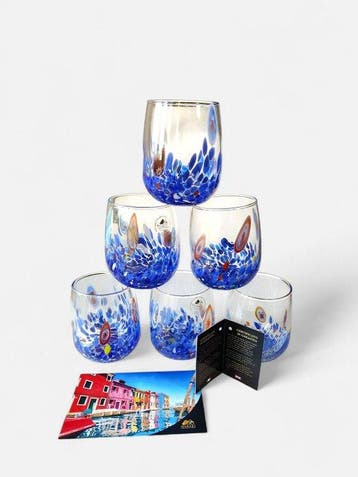 MurArt - Drinkset - Glas - Set van zes glazen - Murrine