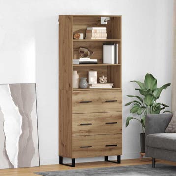 vidaXL Highboard 2 st Artisan Eiken 69,5 x 34 x 180 cm, Verzenden, Nieuw