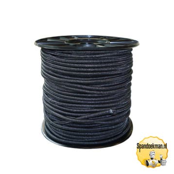 Koord Elastiek 6mm zwart mono PE - rol van 100 meter, Ophalen of Verzenden, Nieuw