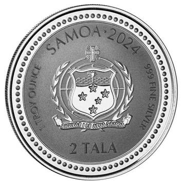 Samoa. 2 Tala 2024 1 oz $2 Tala Samoa Saint George & Dragon