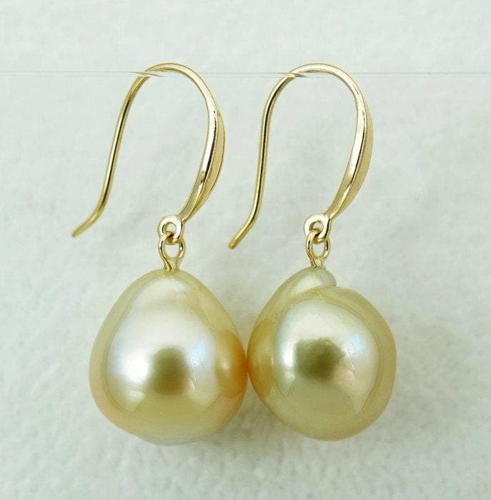 Oorbellen - 18 karaat Geel goud Parel - South Sea, Echte, Handtassen en Accessoires, Oorbellen