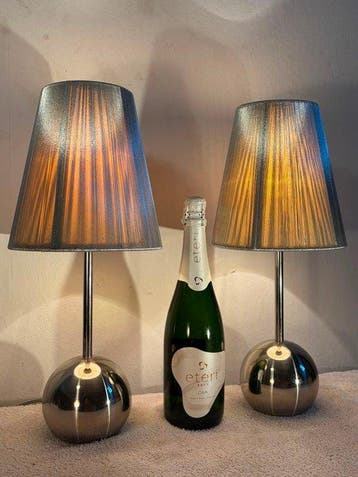 Besselink Licht - Tafellamp (2) - Space Age - Chroom, Staal,