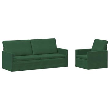vidaXL bank / zetelstel 2 pcs Jungle Groen Corduroy stof, Verzenden