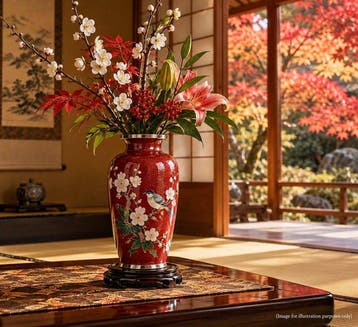 Vase - Vase antique japonais en cloisonné émaillé – Kyokko, Antiquités & Art