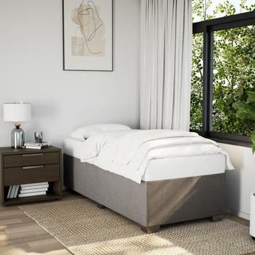 vidaXL Bedframe zonder matras 90x190 cm stof taupe, Verzenden