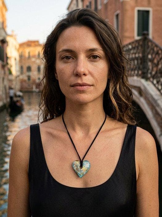 24 karaat - Murano-glas, Geel goud - Ketting met hanger -, Antiquités & Art, Antiquités | Verre & Cristal