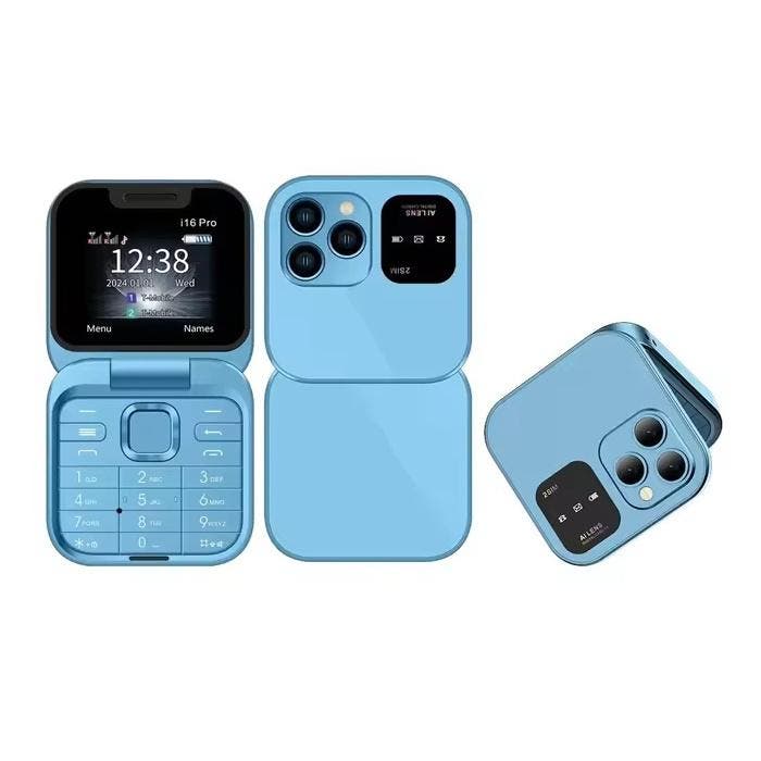 I16 Pro Mini Vouwbare Telefoon - 1.77 inch HD Scherm - Dual, Telecommunicatie, Mobiele telefoons | Overige merken, Nieuw, Verzenden