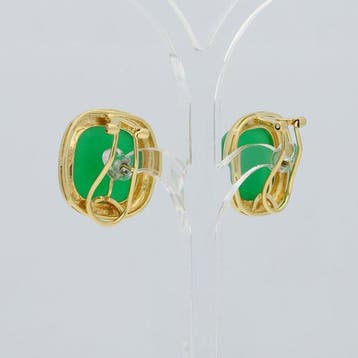 Oorbellen - 14 karaat Geel goud - Chrysopraas, Nieuw