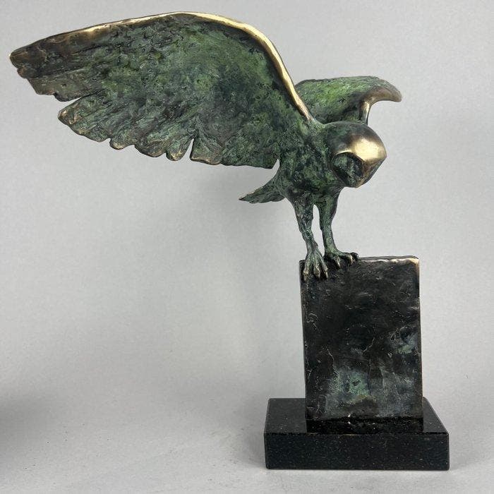 J. Zak (XX-XXI) - The owl - Bronze, Antiquités & Art, Art | Objets design