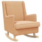 vidaXL Schommelstoel Beige 62 x 80 x 85 cm Schapenstof, Verzenden, Nieuw