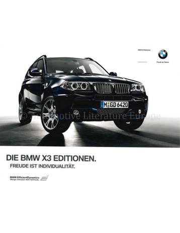 2010 BMW X3 EDITIES BROCHURE DUITS, Nieuw