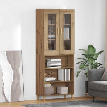 vidaXL Highboard Artisan Eiken 69,5 x 34 x 180 cm, Verzenden, Nieuw