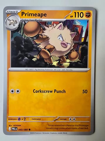 PRIMEAPE (PITCH BLACK 043/084) (TRADING CARD), Gebruikt
