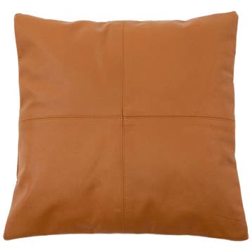 Bazar Bizar De Four Panel Leather Kussenhoes - Camel - 40x40, Huis en Inrichting, Verzenden, Zo goed als nieuw